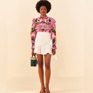 NWOT Farm Rio White Knot Skirt